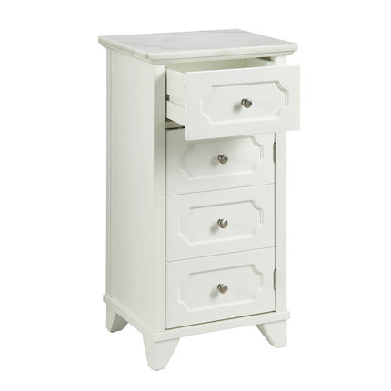 ACME 97538 Shakeia Cabinet, Marble & White
