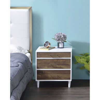 ACME 97551 Lurel Accent Table, White & Weathered Oak ACME Furniture