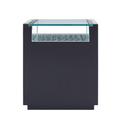 ACME 97575 Nysa Accent Table, Mirrored & Faux Crystals