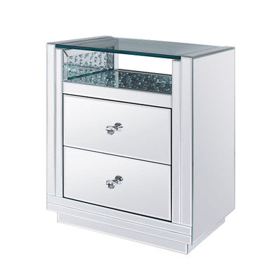 ACME 97575 Nysa Accent Table, Mirrored & Faux Crystals ACME Furniture