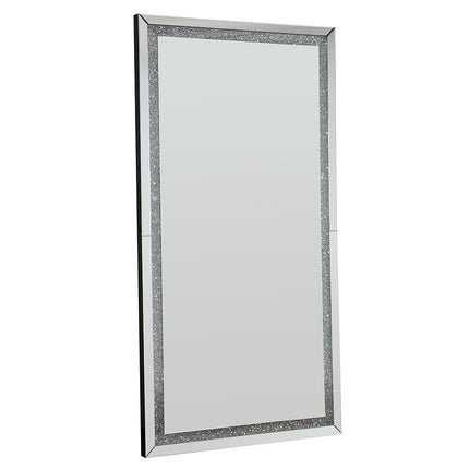 ACME 97600 Noralie Accent Mirror, LED, Mirrored & Faux Diamonds