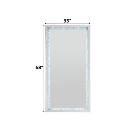 ACME 97600 Noralie Accent Mirror, LED, Mirrored & Faux Diamonds