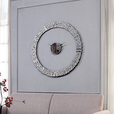 ACME 97611 Kachina Wall Clock, Mirrored & Faux Gems ACME Furniture