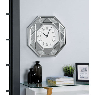 ACME 97613 Maita Wall Clock, Mirrored ACME Furniture