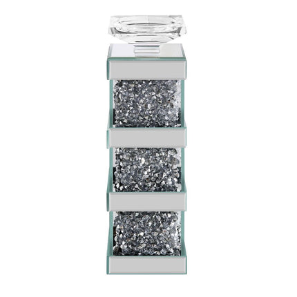 ACME 97619 Noralie Accent Candleholder (Set-2), Mirrored & Faux Diamonds