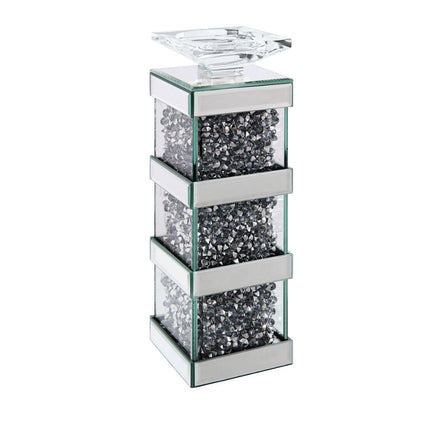 ACME 97619 Noralie Accent Candleholder (Set-2), Mirrored & Faux Diamonds