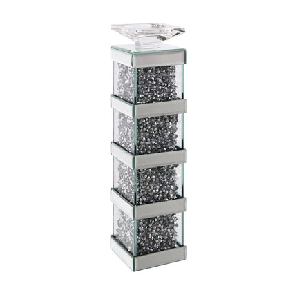 ACME 97620 Noralie Accent Candleholder (Set-2), Mirrored & Faux Diamonds