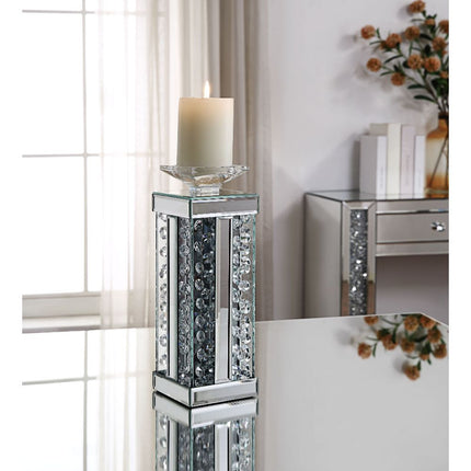 ACME 97621 Nysa Accent Candleholder (Set-2), Mirrored & Faux Crystals