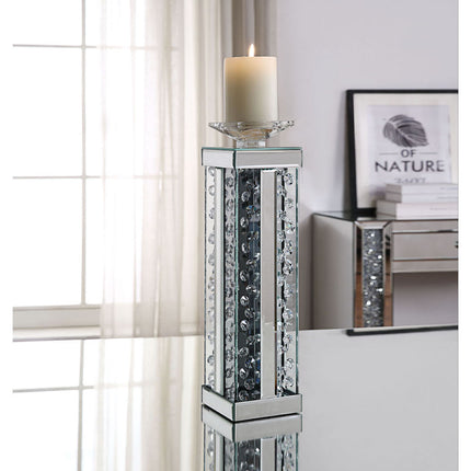 ACME 97622 Nysa Accent Candleholder (Set-2), Mirrored & Faux Crystals