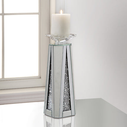 ACME 97623 Nowles Accent Candleholder (Set-2), Mirrored & Faux Stones