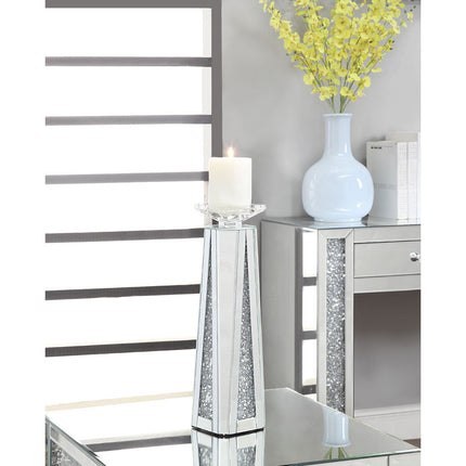 ACME 97624 Nowles Accent Candleholder (Set-2), Mirrored & Faux Stones