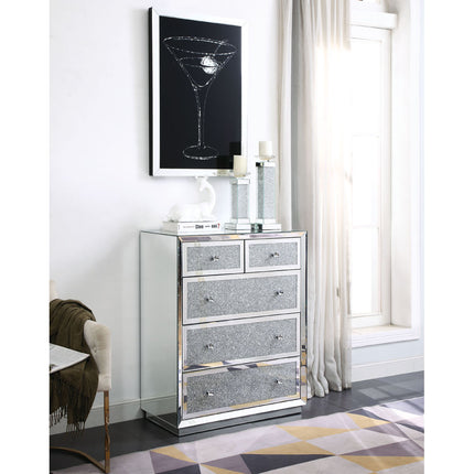 ACME 97637 Rekha Chest, Mirrored & Faux Gemstones