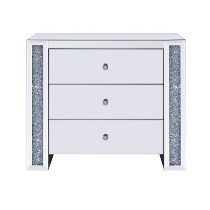 ACME 97642 Noralie Console Table, Mirrored & Faux Diamonds