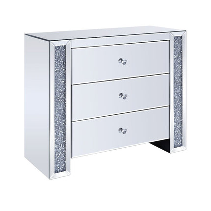 ACME 97642 Noralie Console Table, Mirrored & Faux Diamonds