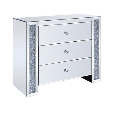ACME 97642 Noralie Console Table, Mirrored & Faux Diamonds ACME Furniture