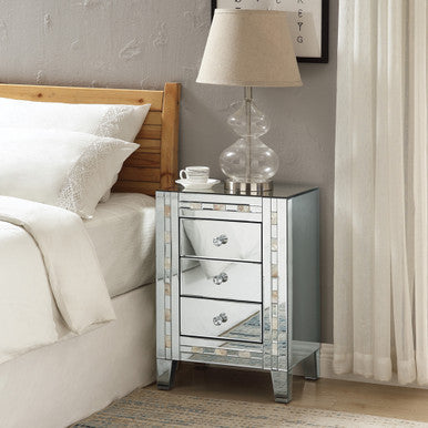 ACME 97676 Nasa Accent Table, Mirrored & Mother Pearl ACME Furniture