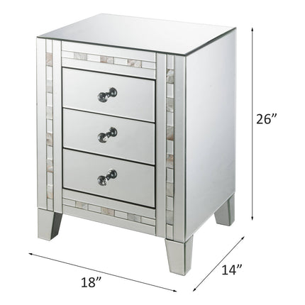 ACME 97676 Nasa Accent Table, Mirrored & Mother Pearl