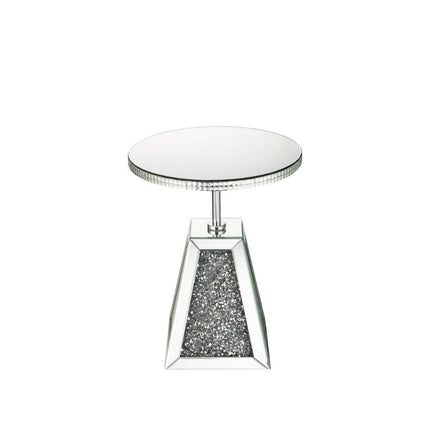 ACME 97702 Noralie Accent Table, Mirrored & Faux Diamonds