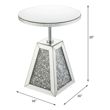 ACME 97702 Noralie Accent Table, Mirrored & Faux Diamonds