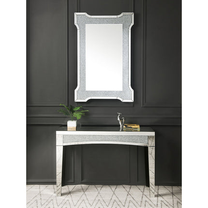 ACME 84678 Nowles Console Table, Mirrored & Faux Stones