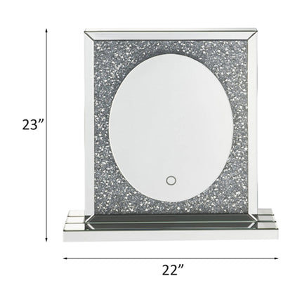 ACME 97707 Noralie Accent Decor with LED, Mirrored & Faux Diamonds