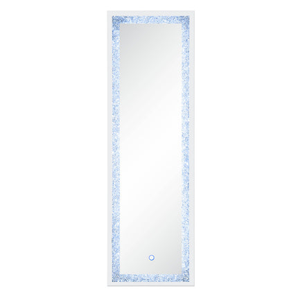ACME 97713 Noralie Floor Mirror with LED, Mirrored & Faux Diamonds