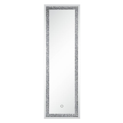 ACME 97713 Noralie Floor Mirror with LED, Mirrored & Faux Diamonds