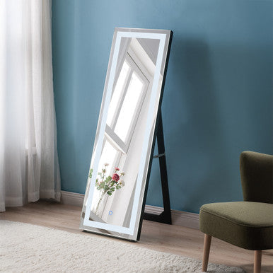 ACME 97714 Nyoka Floor Mirror with LED, Mirrored ACME Furniture