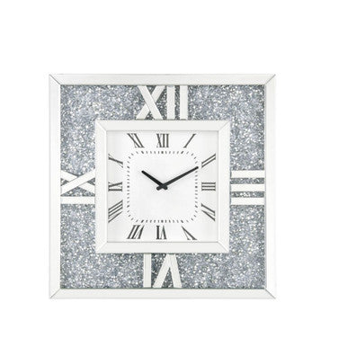 ACME 97727 Noralie Wall Clock, Mirrored & Faux Diamonds ACME Furniture