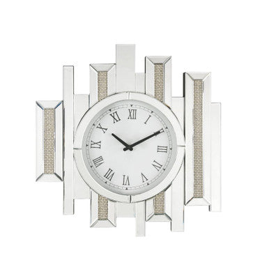 ACME 97728 Lavina Wall Clock, Mirrored & Faux Diamonds ACME Furniture