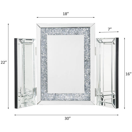 ACME 97731 Noralie Accent Decor, Mirrored & Faux Diamonds