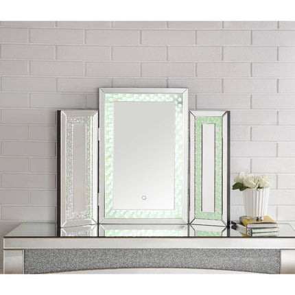 ACME 97732 Nysa Accent Decor with LED, Mirrored & Faux Crystals