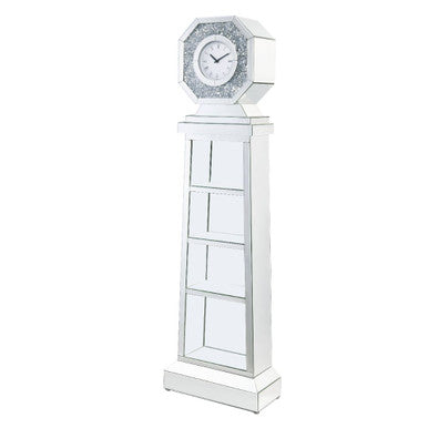 ACME 97736 Noralie Grandfather Clock, Mirrored & Faux Diamonds ACME Furniture