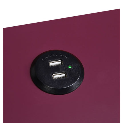 ACME 97737 Fierce Side Table (USB Charging Dock), Burgundy & Black
