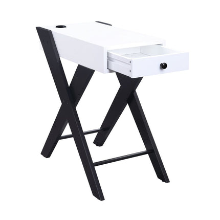 ACME 97738 Fierce Side Table (USB Charging Dock), White & Black