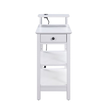 ACME 97740 Slayer Side Table (USB Charging Dock), White