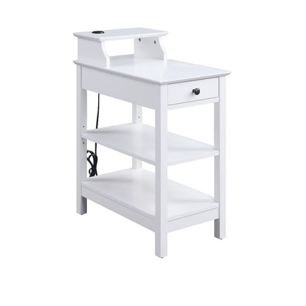 ACME 97740 Slayer Side Table (USB Charging Dock), White