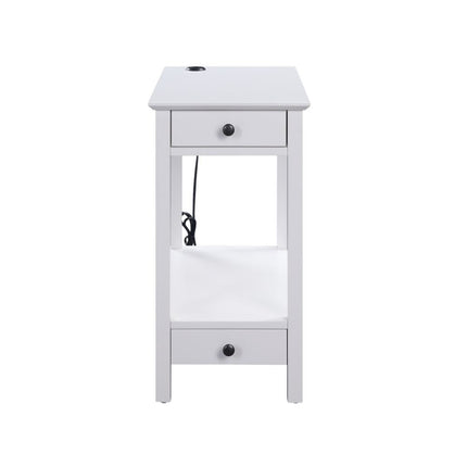 ACME 97741 Byzad Side Table (USB Charging Dock), White