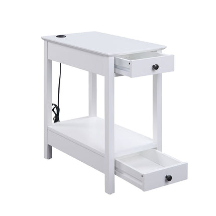 ACME 97741 Byzad Side Table (USB Charging Dock), White