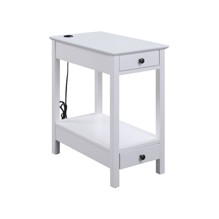 ACME 97741 Byzad Side Table (USB Charging Dock), White