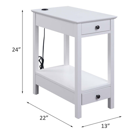 ACME 97741 Byzad Side Table (USB Charging Dock), White