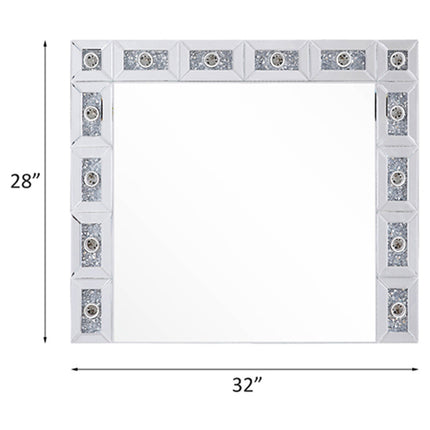 ACME 97746 Noralie Wall Decor (LED), Mirrored & Faux Diamonds