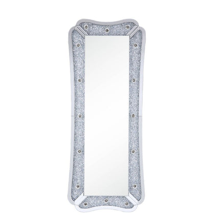 ACME 97755 Noralie Accent Mirror (Floor), Mirrored & Faux Diamonds