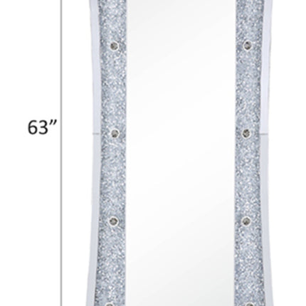 ACME 97755 Noralie Accent Mirror (Floor), Mirrored & Faux Diamonds