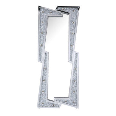 ACME 97757 Noralie Accent Mirror (Floor), Mirrored & Faux Diamonds ACME Furniture