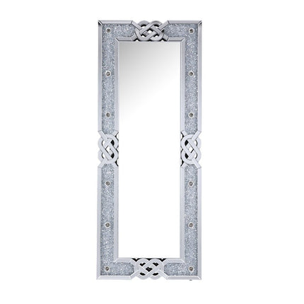 ACME 97758 Noralie Accent Mirror (Floor), Mirrored & Faux Diamonds