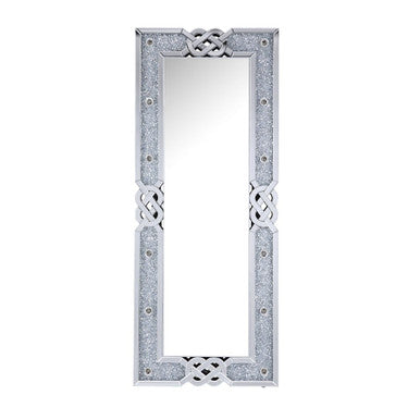 ACME 97758 Noralie Accent Mirror (Floor), Mirrored & Faux Diamonds ACME Furniture