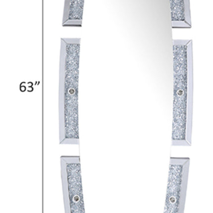 ACME 97759 Noralie Accent Mirror (Floor), Mirrored & Faux Diamonds
