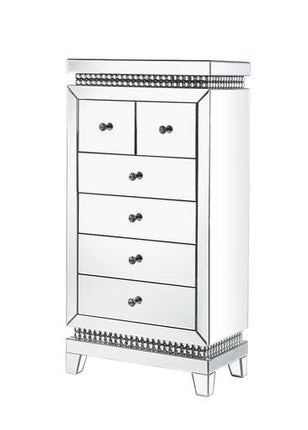 ACME 97809 Lotus Cabinet, Mirrored & Faux Crystals Inlay ACME Furniture