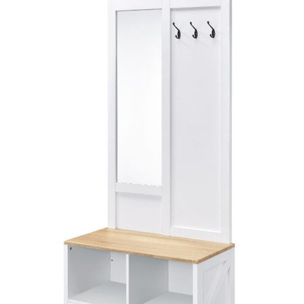 ACME 97830 Melati Hall Tree, Light Oak & White Finish